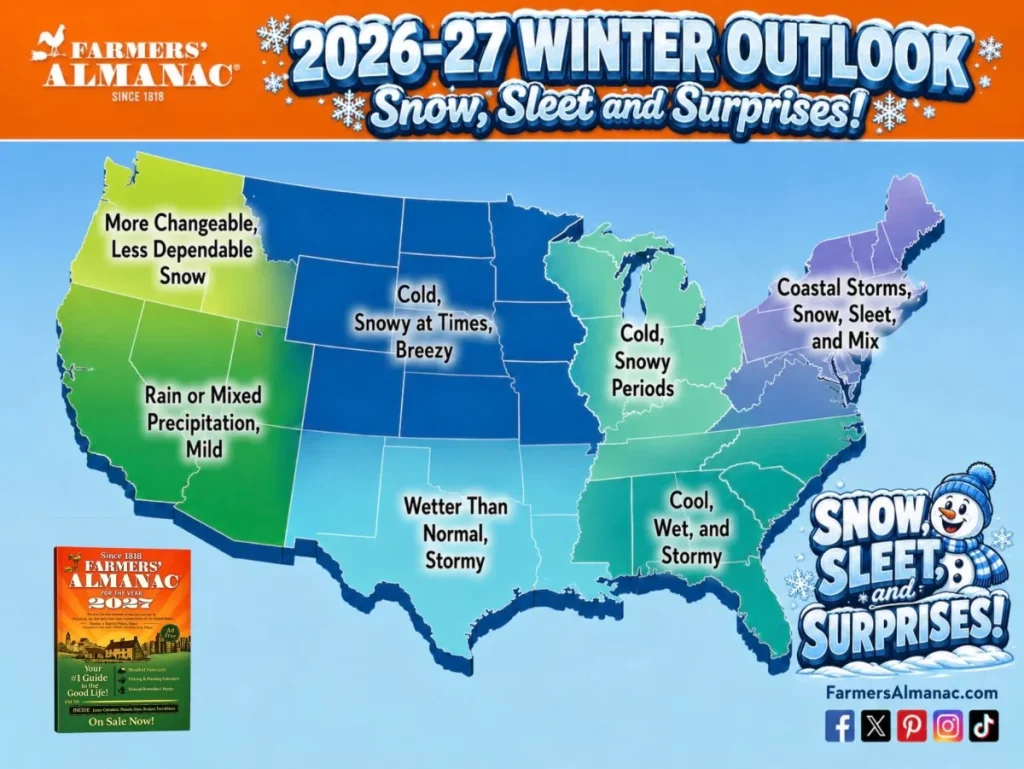 mappa con le previsioni invernali per New York