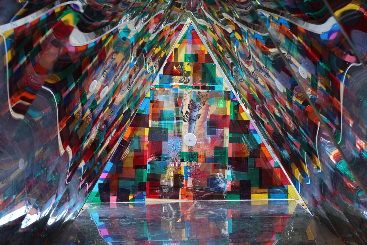 A massive 37-foot-long kaleidoscope has just landed in NYC — and peering through it is entirely free
