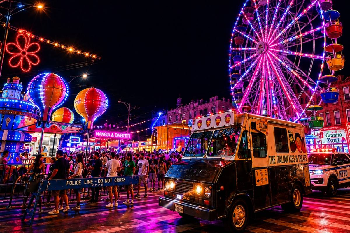 Brooklyn's largest Italian-American feast is taking over 8 streets with free admission, classic street eats, & carnival rides — but it ends this Sunday