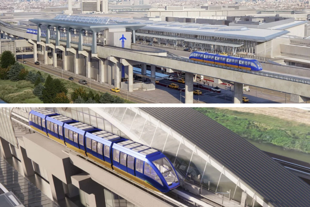 Newark Airport vervangt zijn 27 jaar oude AirTrain door een futuristisch, geautomatiseerd systeem van 3,5 miljard dollar, dat is ontworpen om de passagiersterminals tegen 2030 naadloos met elkaar te verbinden