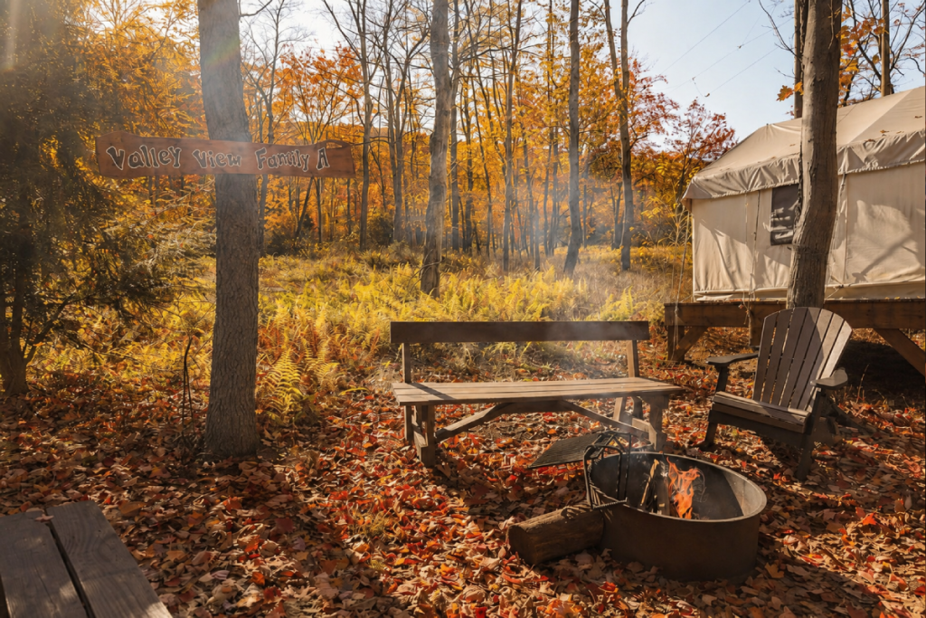 À seulement 2 heures de New York, la plus grande station de snow tubing du pays se transforme en un terrain de jeu automnal haut en couleur, avec des télésièges offrant une vue à 360 degrés sur le feuillage, du glamping et des tyroliennes dans les cimes des arbres