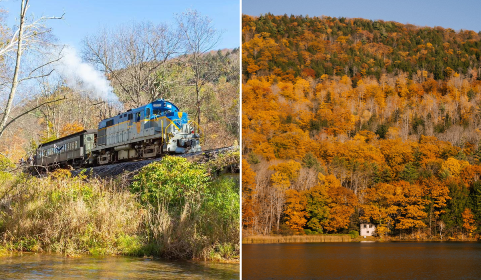 Deze iconische herfsttrein in de Catskills blaast zijn populairste route voor het eerst in 7 jaar nieuw leven in — met plaatsen op de eerste rij voor de mooiste herfstkleuren langs de rivier