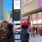 Des marionnettes géantes représentant des bisons défilent dans New York dans une nouvelle vidéo
