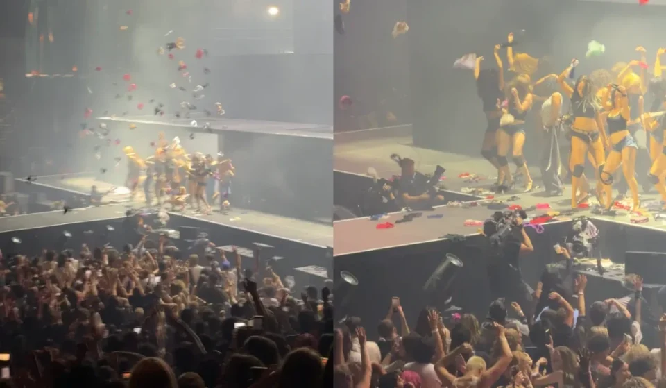Charli XCX drops underwear on fans in NYC concert video