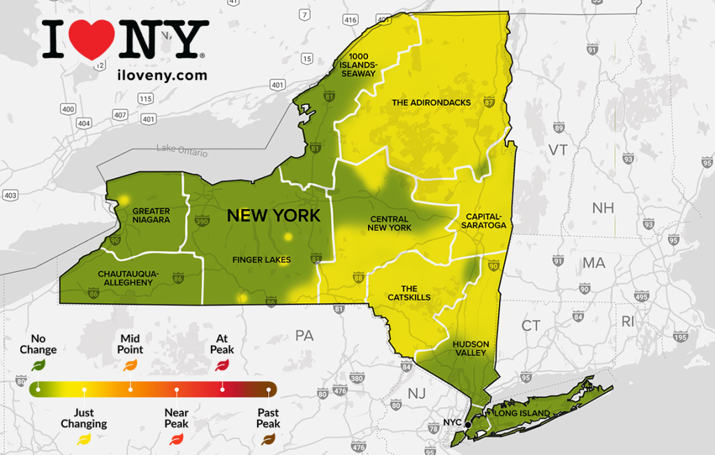 „I LOVE NY“-Herbstlaubbericht für den Bundesstaat New York – Woche vom 16. bis 22. September 2026