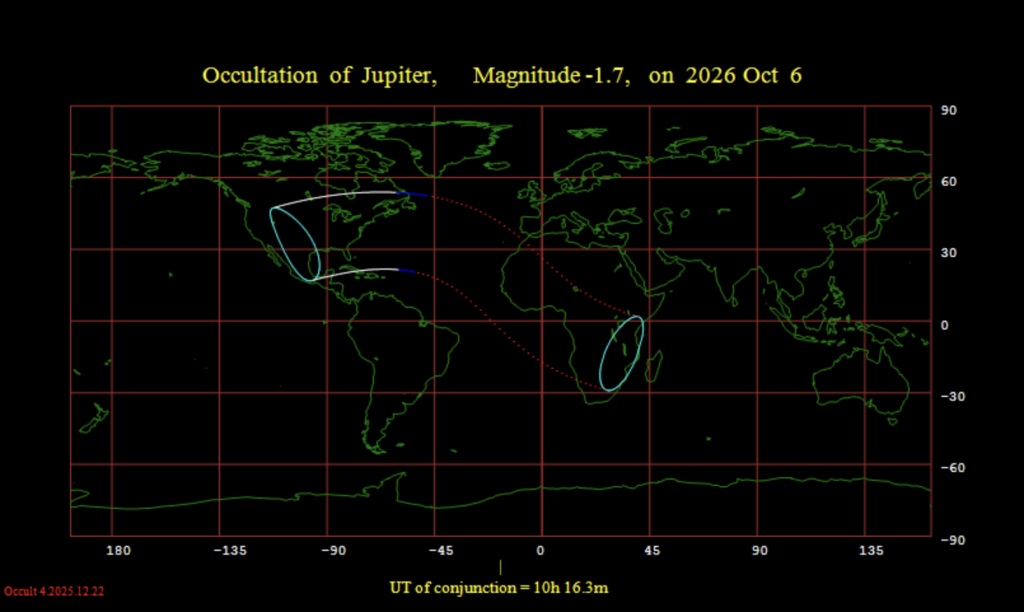 OCCULTAZIONE DI GIOVE IL 6 OTTOBRE 2026