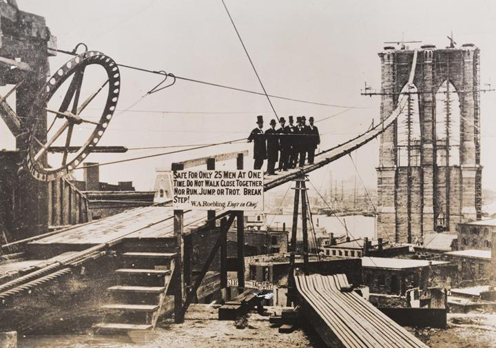 historisches Foto der Brooklyn Bridge