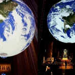 Replica van de aarde in de St. John the Divine-kathedraal in New York City