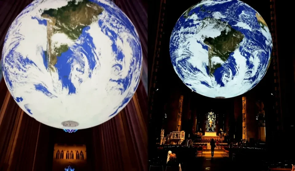 Earth replica at NYC’s Cathedral of St. John the Divine