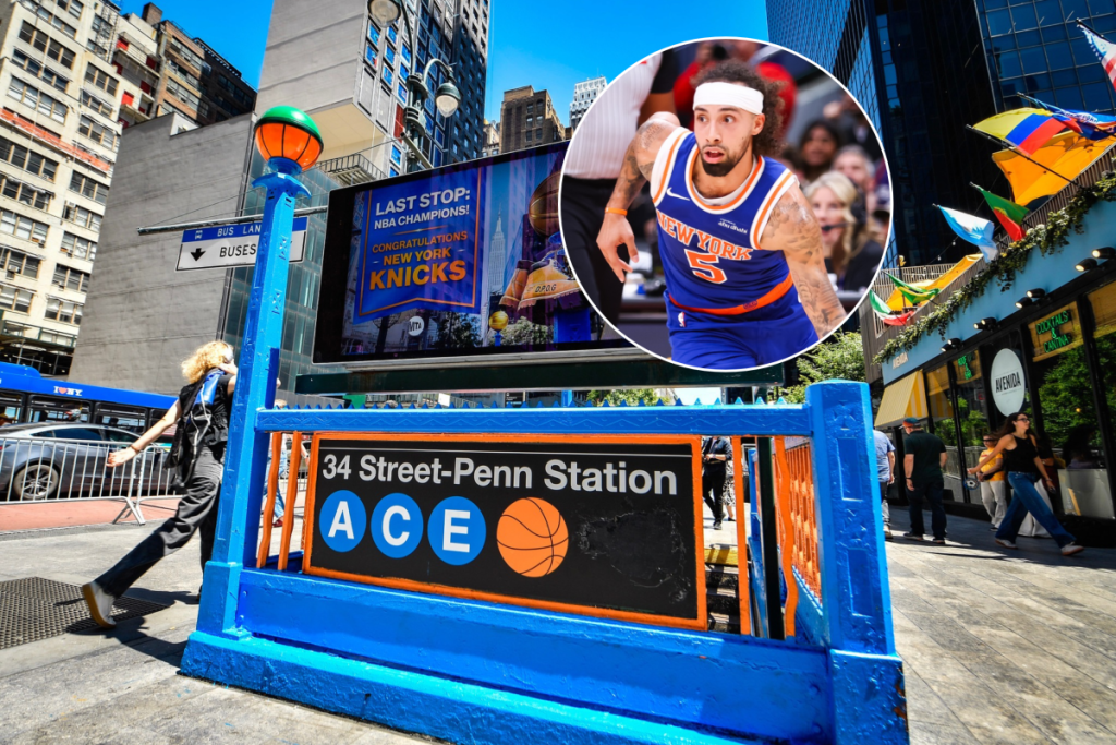 New York Knicks U-Bahn-Station und Jose Alvarado