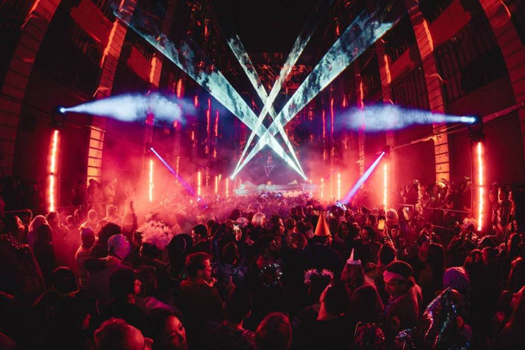 Shot of the crowd at the City of Gods Halloween festival in New York City 