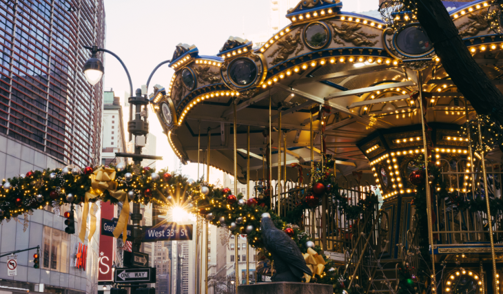 This massive holiday fair is taking over Midtown Manhattan this November — with a double-decker Christmas carousel, snow slide & virtual reality sleigh ride