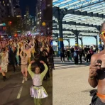 NYC Halloween parade Thriller dance performance