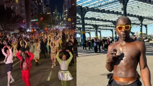 NYC Halloween parade Thriller dance performance