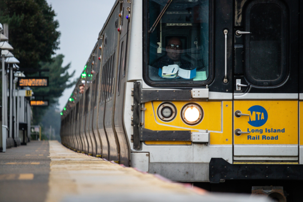 Long Island Rail Road train during the morning commute