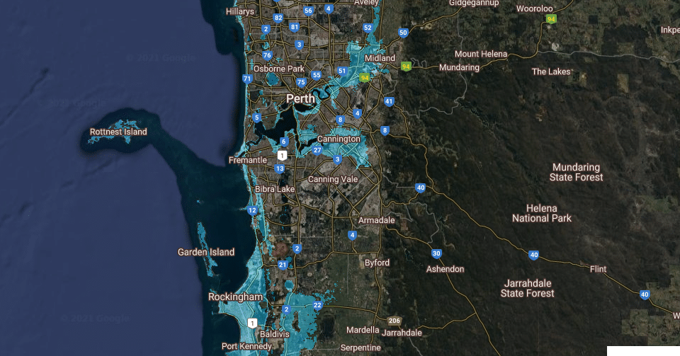 Use This Online Tool To See How Sea-Level Rise Could Affect Perth