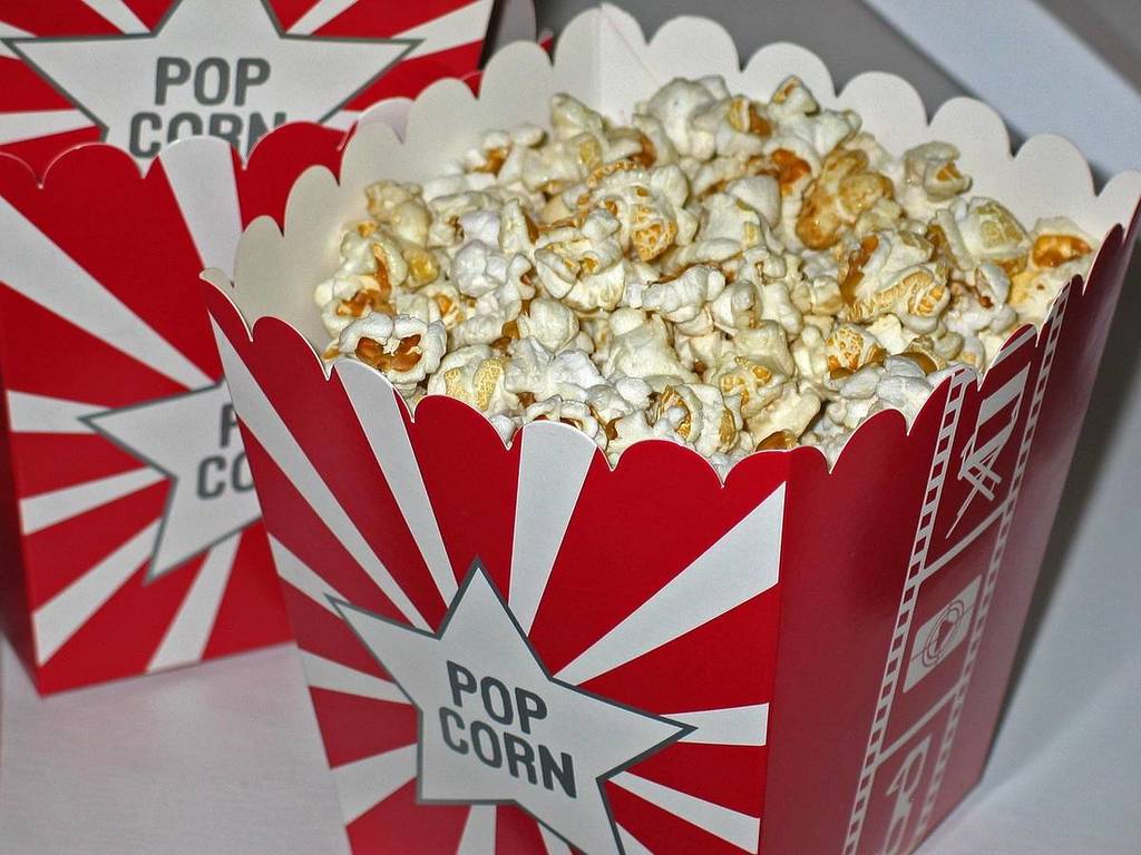 Popcorn in a carboard bucket