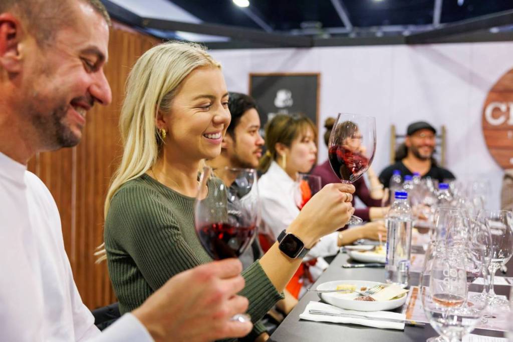 Wine tasting at the Good food & wine show