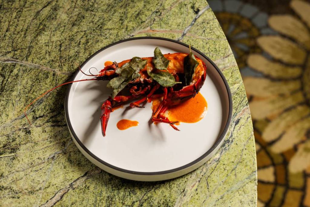 Grilled Marron Harrissa Sunrise Lime Saltbush at Yarri Crown Perth
