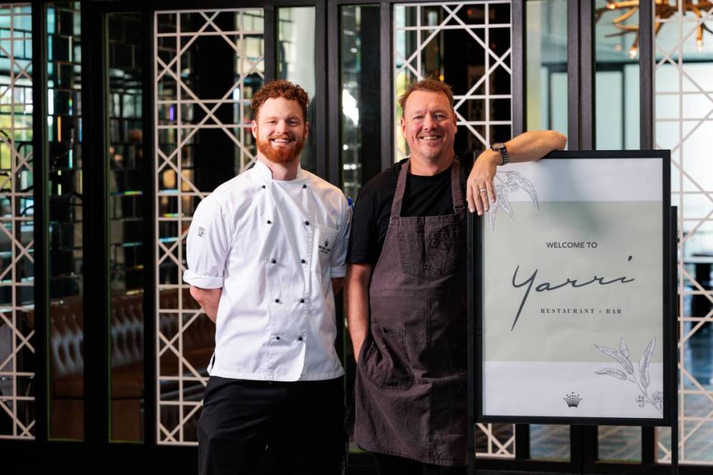 (L-R) Sous Chef Mitchell Curtis, and, Owner or Yarri and Award-Winning Chef Aaron Carr. outside Yarri Crown Pop Up