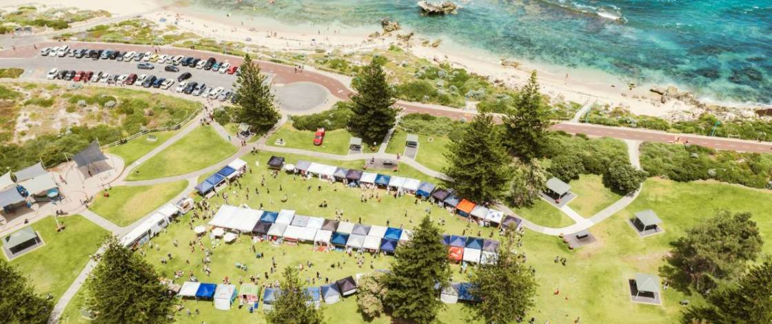 Perth’s award-winning coastal market returns to Trigg this October with 70 artisan stalls, free 8am yoga and morning ocean dips