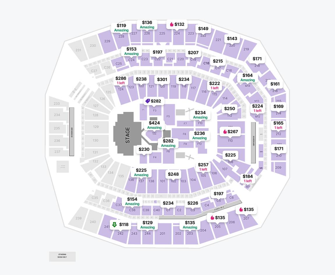 Kendrick Lamar, Grand National Tour, seat map StubHub