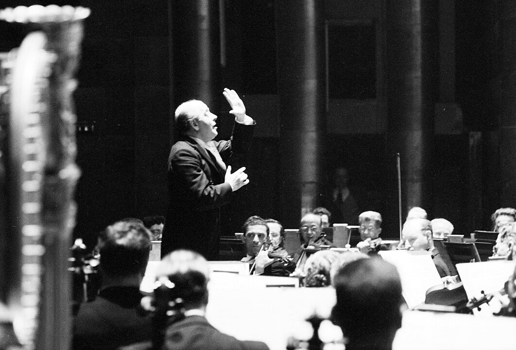 The Philadelphia Orchestra being led by conductor