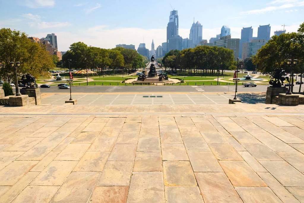 summer on the steps at the Philadelphia museum of art