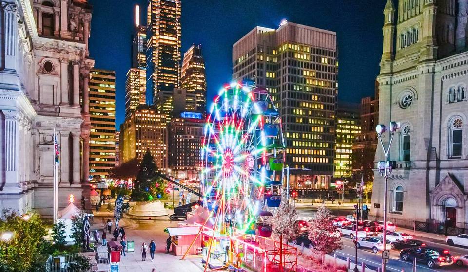 Philadelphia’s Christmas Village Returns With A 30-Foot German Pyramid, Ferris Wheel, and Holiday Magic