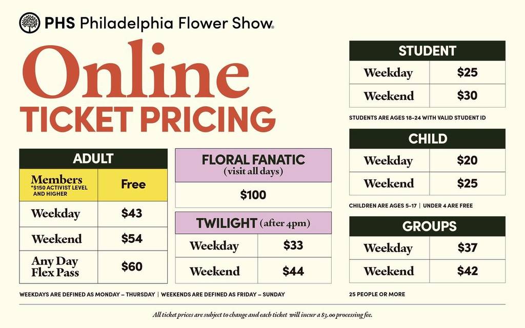 tickets for the flower show
