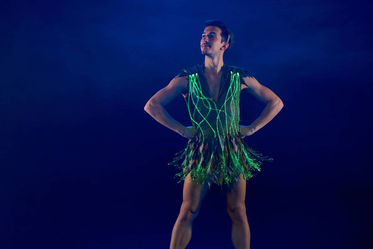 Peter Pan covered in fibre optic lights at Ballet of Lights