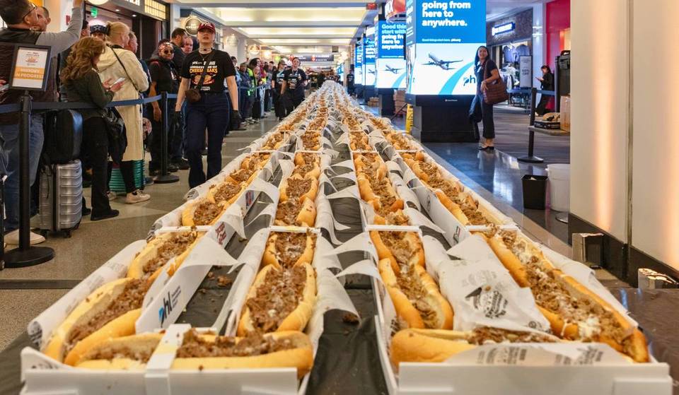 Philadelphia International Airport Sets Guinness World Record With the ‘World’s Longest Line of Cheesesteaks’ on National Cheesesteak Day