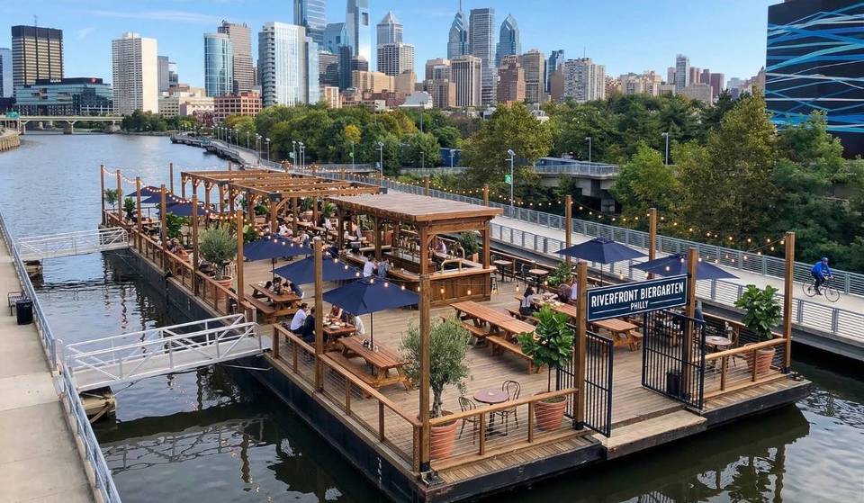 [APRIL FOOLS] The Schuylkill River Is Getting a Floating Beer Garden Complete With Skyline Views, Local Brews, and Dockside Seating