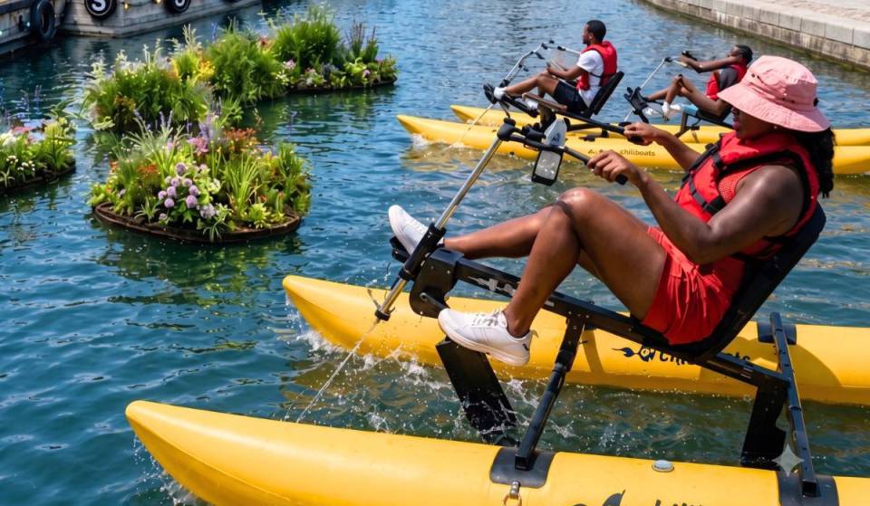 Philadelphia’s new waterfront wellness festival is bringing water bikes and live DJs to Spruce Street Harbor Park on July 12 for just $16.25