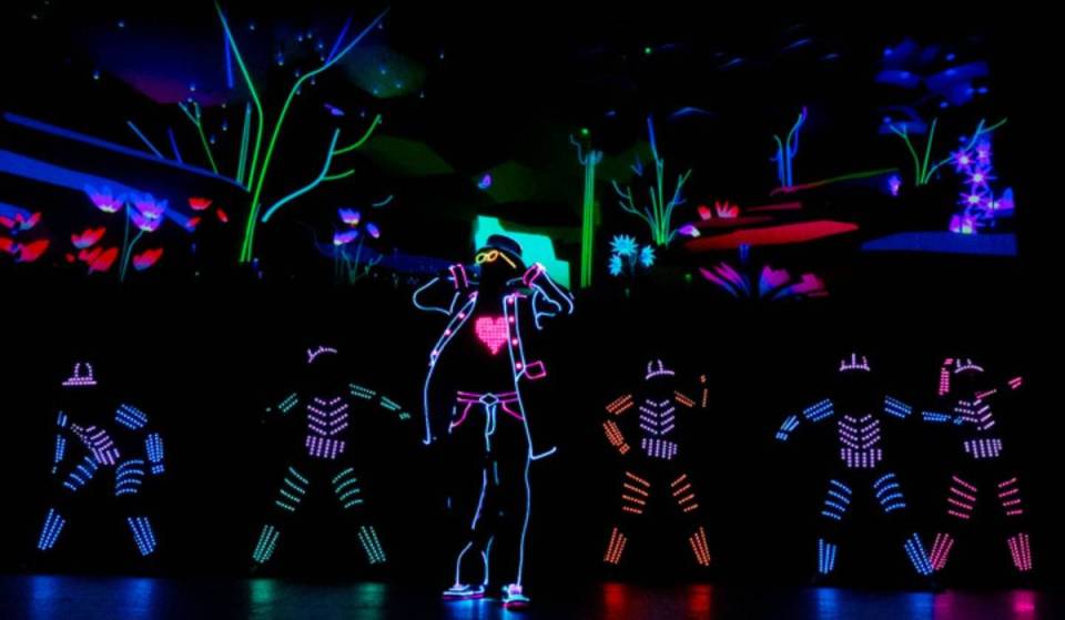 This new glowing dance spectacle in Philadelphia brings iconic 2000s music to life in a luminous, immersive beat-driven show