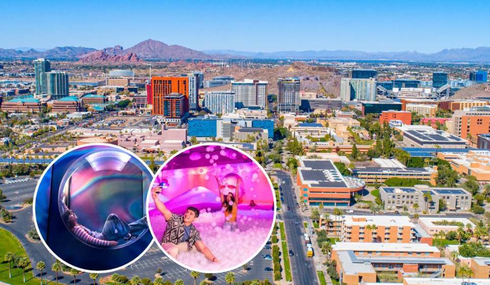 Less than 20 minutes from downtown Phoenix: Arizona Mills is home to a 10+ room bubble wonderland with VR flights, infinity mirrors and a giant ball pit
