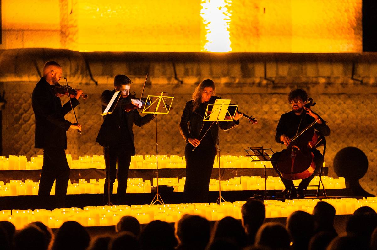 Quartetto suona al concerto Open Air di Candlelight a Roma