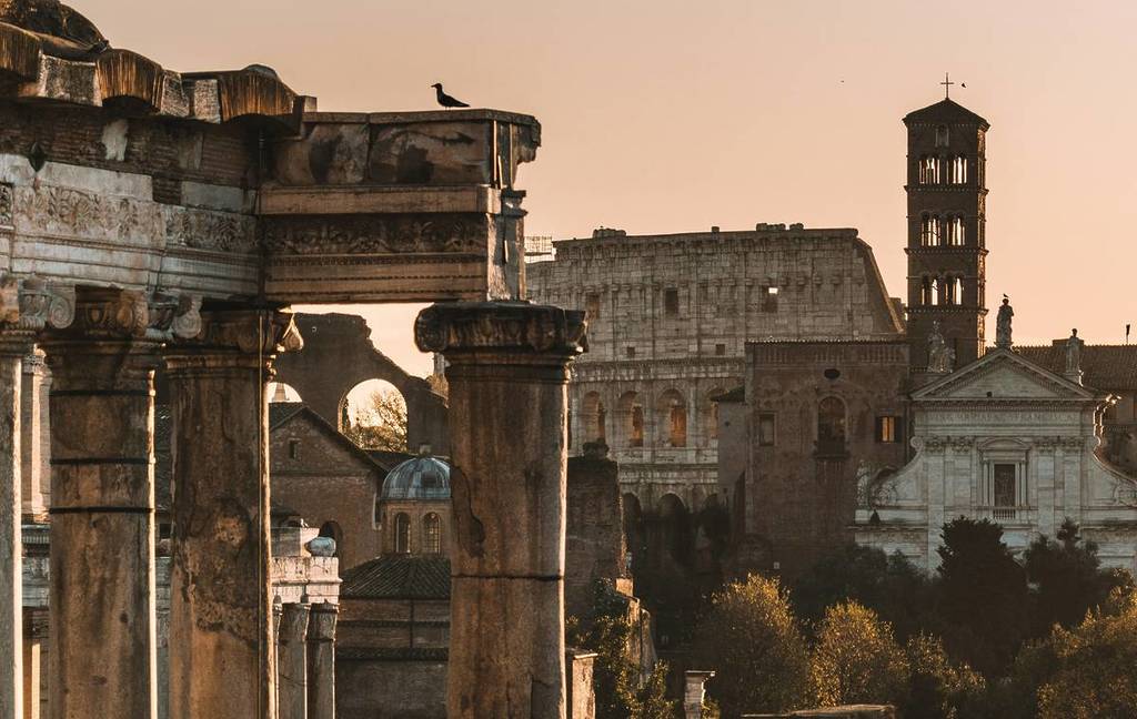 Rome at sunset during one of the classical music concerts