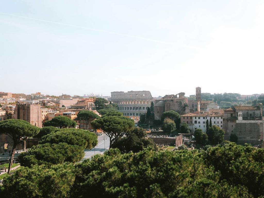 Panoramablick auf Rom von der Villa Parco della Vittoria in Monte Mario