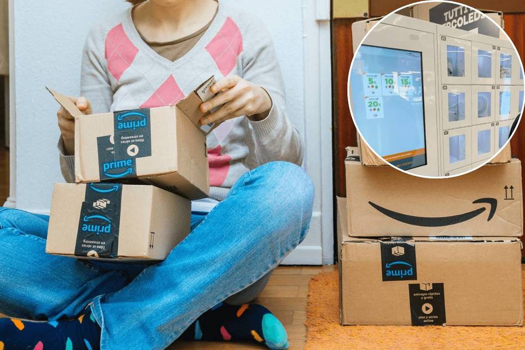 In this place, there is a locker that sells lost or returned Amazon packages starting at €5.