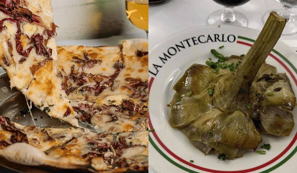 En el centro hay una pizzería histórica donde puedes comer pizza romana por 8 euros y otros platos tradicionales.