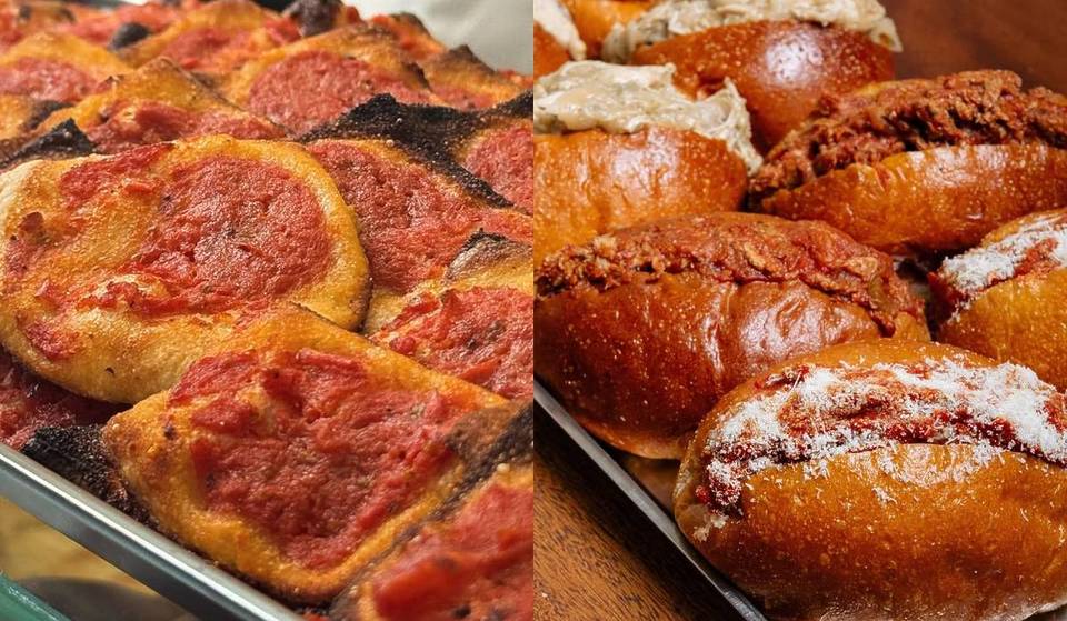 Die kleine Bäckerei im Markt Latino, wo man laut Franchino er Criminale eine der besten roten Pizzen Roms essen kann.