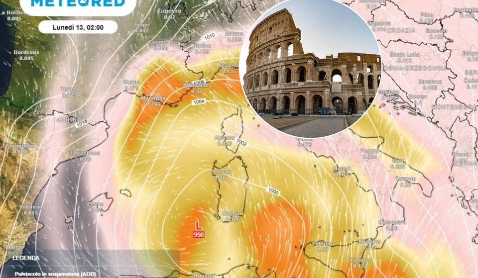 Na próxima segunda-feira, 13 de abril, o céu de Roma poderá parecer diferente: chega a poeira do Saara
