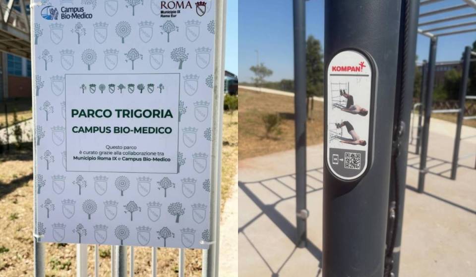 In Trigoria hat der neue Park des Campus Bio-Medico eröffnet: eine grüne Oase in der Via Alvaro del Portillo mit drei Fitnessinseln und Fußwegen