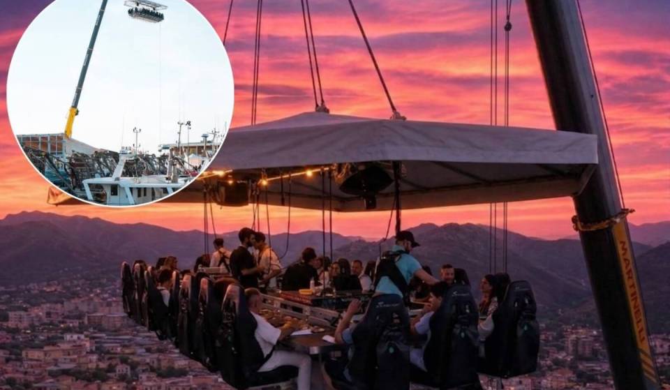 A poco más de una hora de Roma puedes cenar suspendido a 50 metros sobre el mar: en Formia, solo durante 5 días, y las 22 plazas se agotan volando