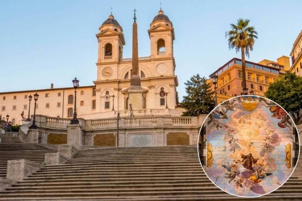 A Roma c’è un portone verde a sinistra di Trinità dei Monti: dietro, una biblioteca con un soffitto del 1693, da vedere gratis fino al 7 novembre