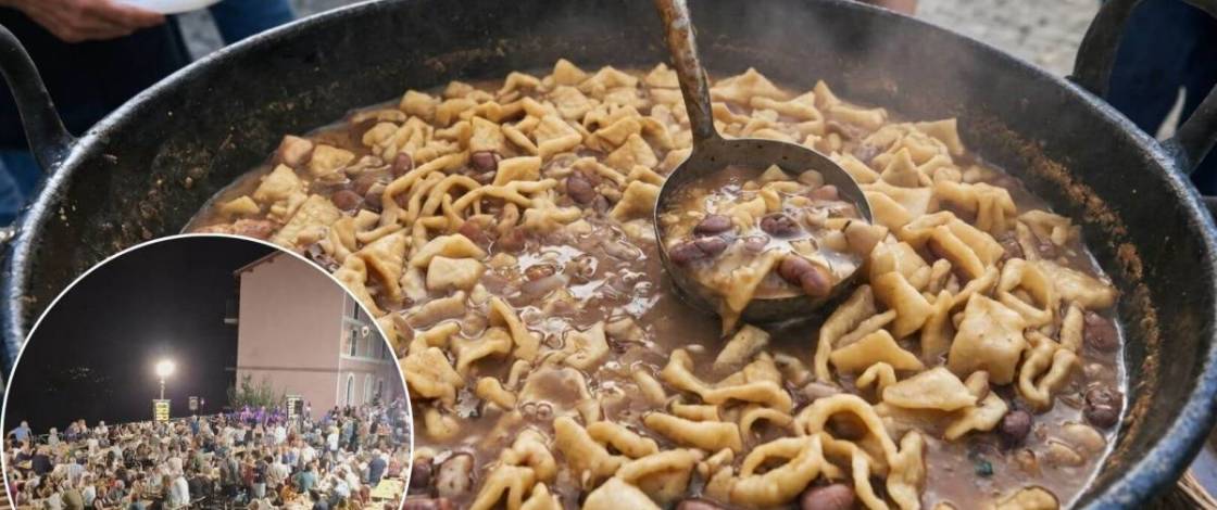 Il 3 ottobre torna a 50 km da Roma la storica sagra della pasta e fagioli con le cotiche: ingresso gratuito, pentoloni in piazza e fuochi d’artificio alle 22:30