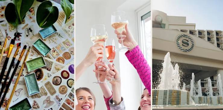 Dolor y sorbo Día de Galentine