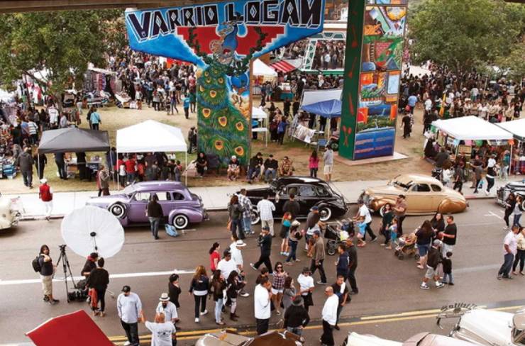 people celebrating in Chicano Park San Diego