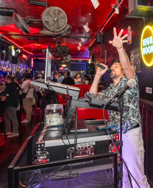 karaoke night at a dive bar